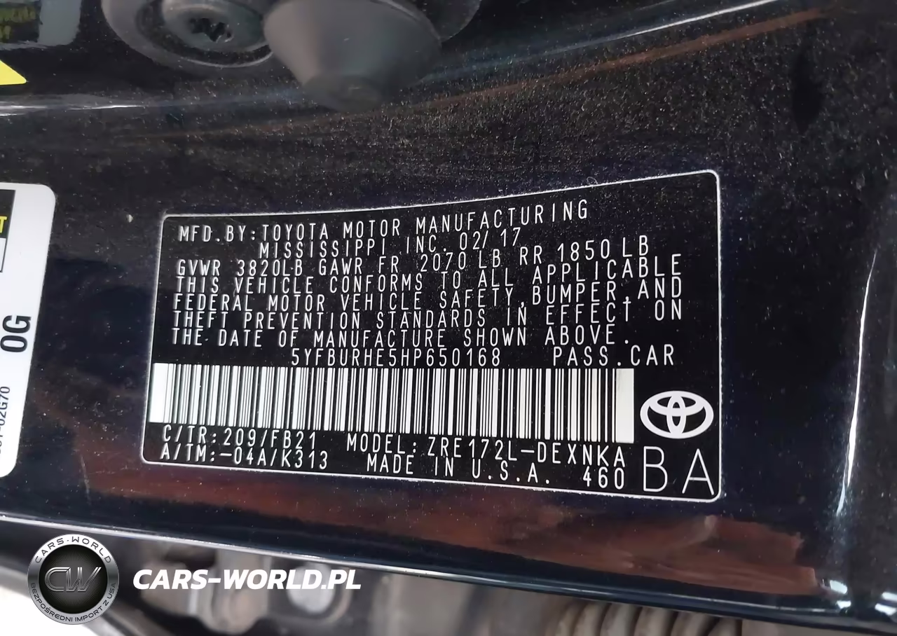 2017 Toyota Corolla Le VIN:5YFBURHE5HP650168 - 9