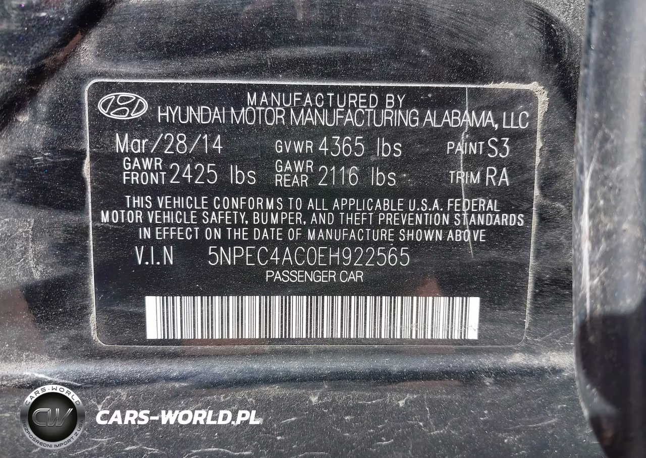 2014 Hyundai Sonata Limited VIN:5NPEC4AC0EH922565 - 8