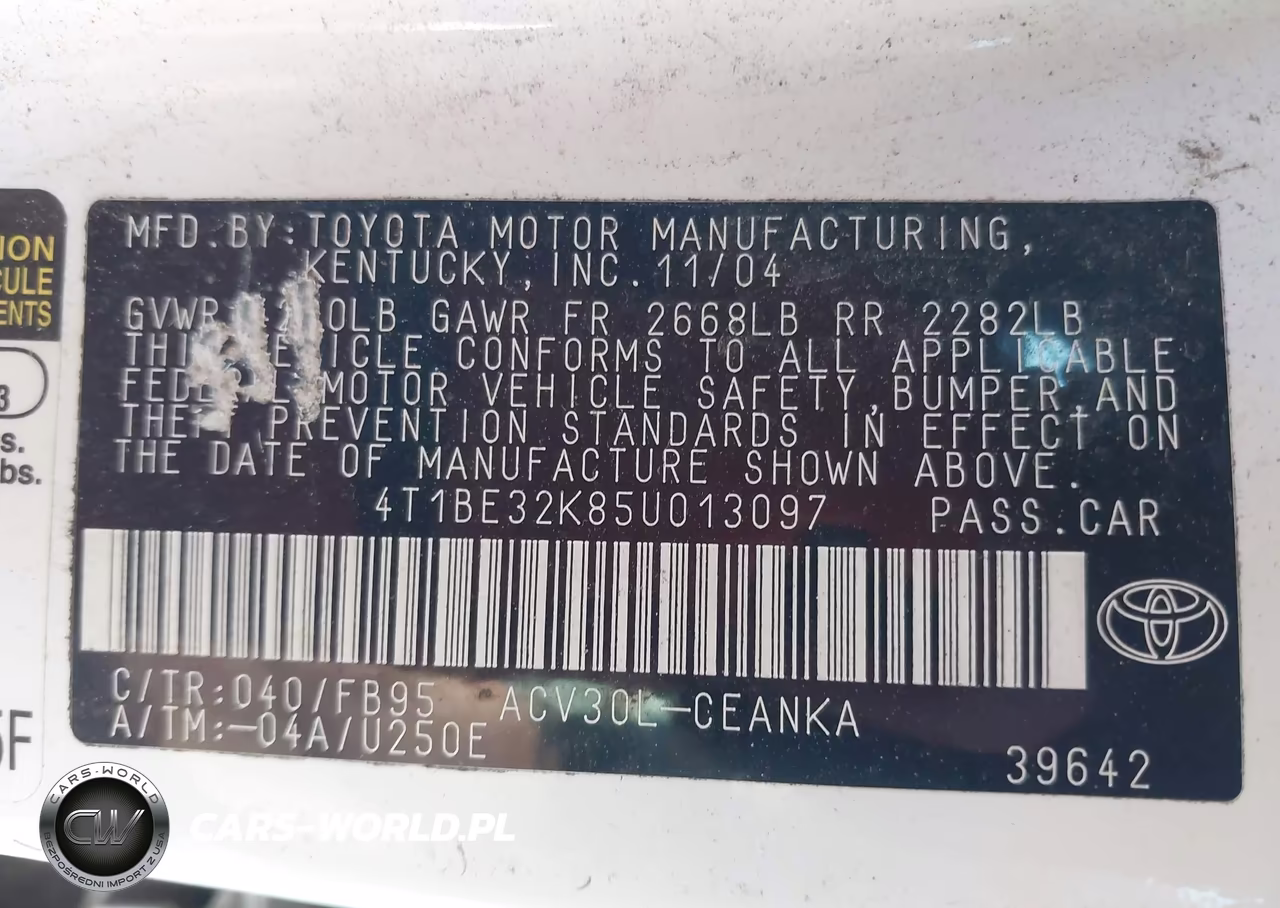2005 Toyota Camry Le VIN:4T1BE32K85U013097 - 9