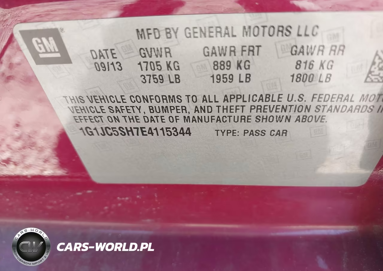 2014 Chevrolet Sonic Lt Auto VIN:1G1JC5SH7E4115344 - 9