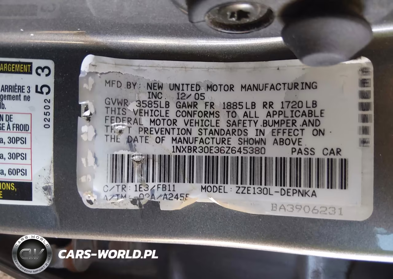 2006 Toyota Corolla Le VIN:1NXBR30E36Z645380 - 9