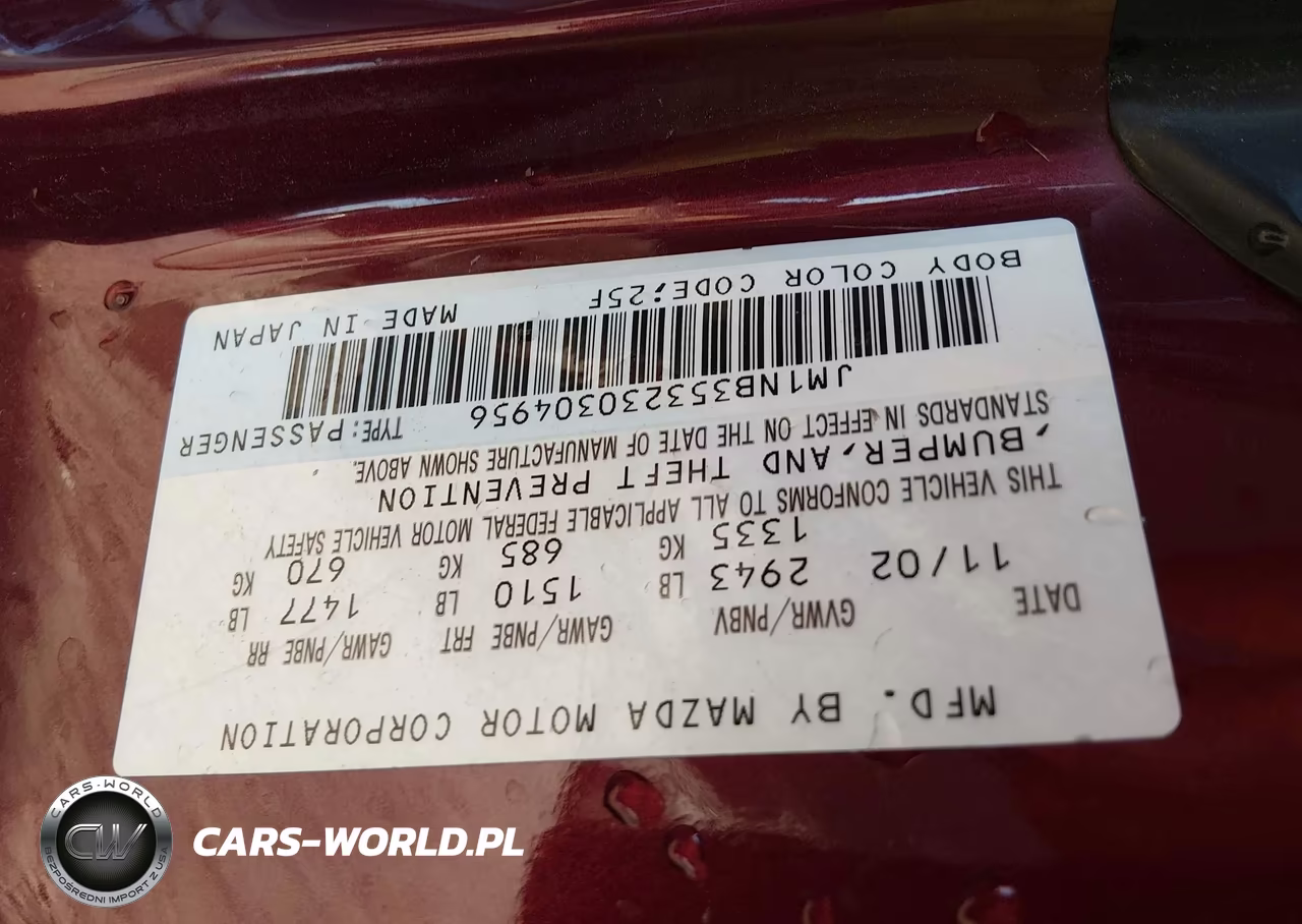 2003 Mazda Mx-5 Miata Cloth-Ls-Se-Shinsen VIN:JM1NB353230304956 - 9