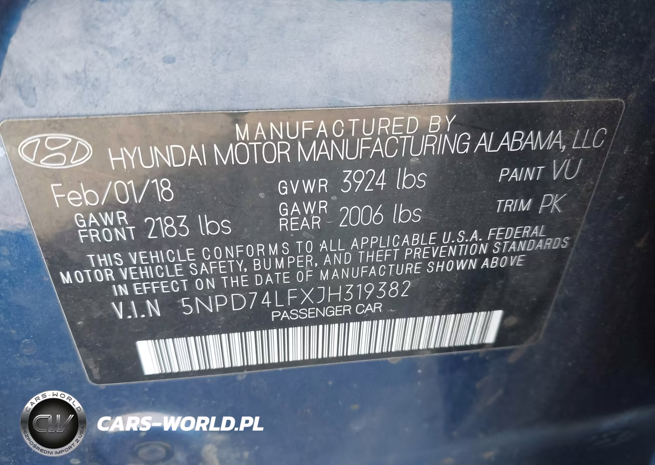 2018 Hyundai Elantra Se VIN:5NPD74LFXJH319382 - 9