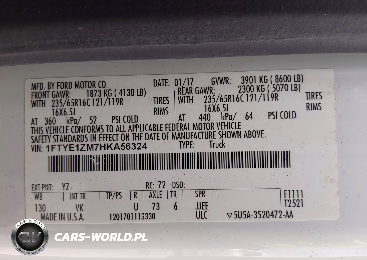 2017 Ford Transit-150 VIN:1FTYE1ZM7HKA56324 - 9