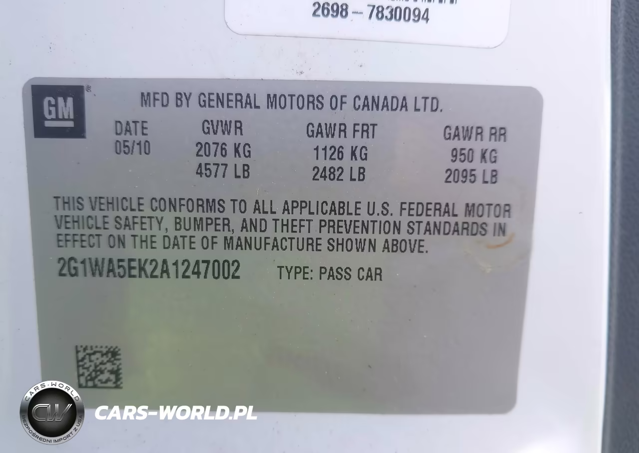 2010 Chevrolet Impala Ls VIN:2G1WA5EK2A1247002 - 9