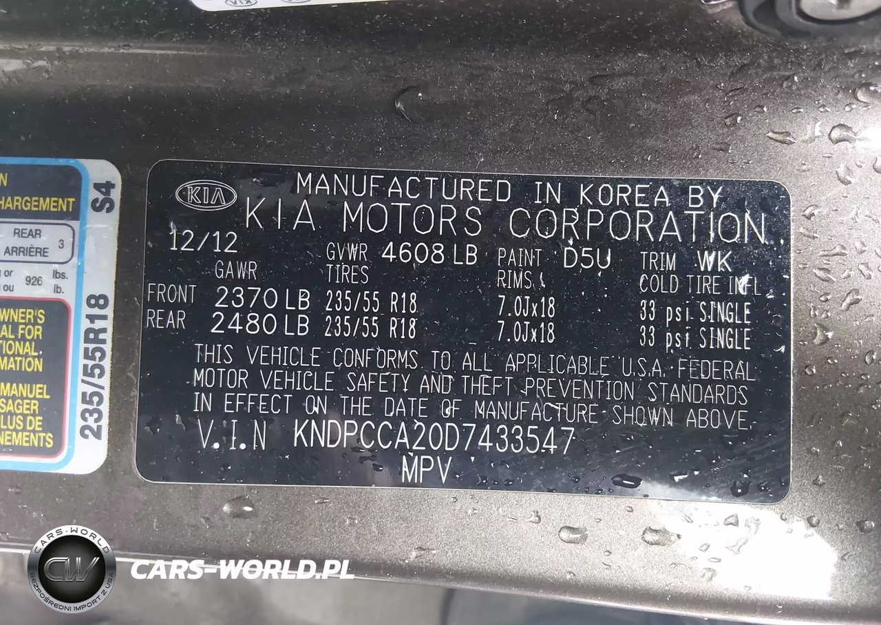 2013 Kia Sportage Ex VIN:KNDPCCA20D7433547 - 9