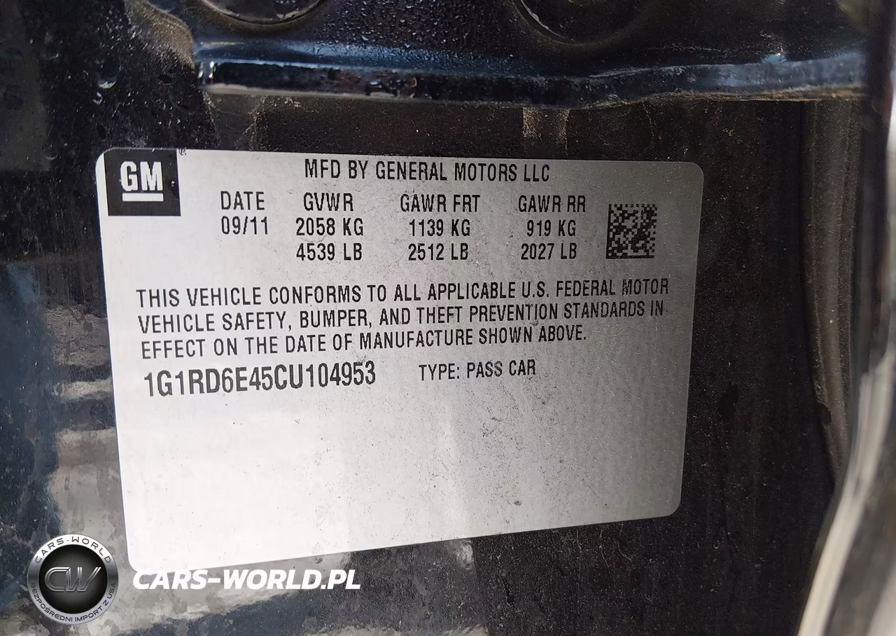 2012 Chevrolet Volt VIN:1G1RD6E45CU104953 - 9