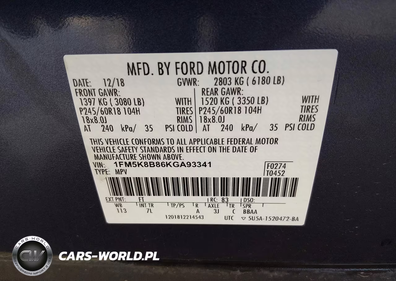 2019 Ford Explorer VIN:1FM5K8B86KGA93341 - 9