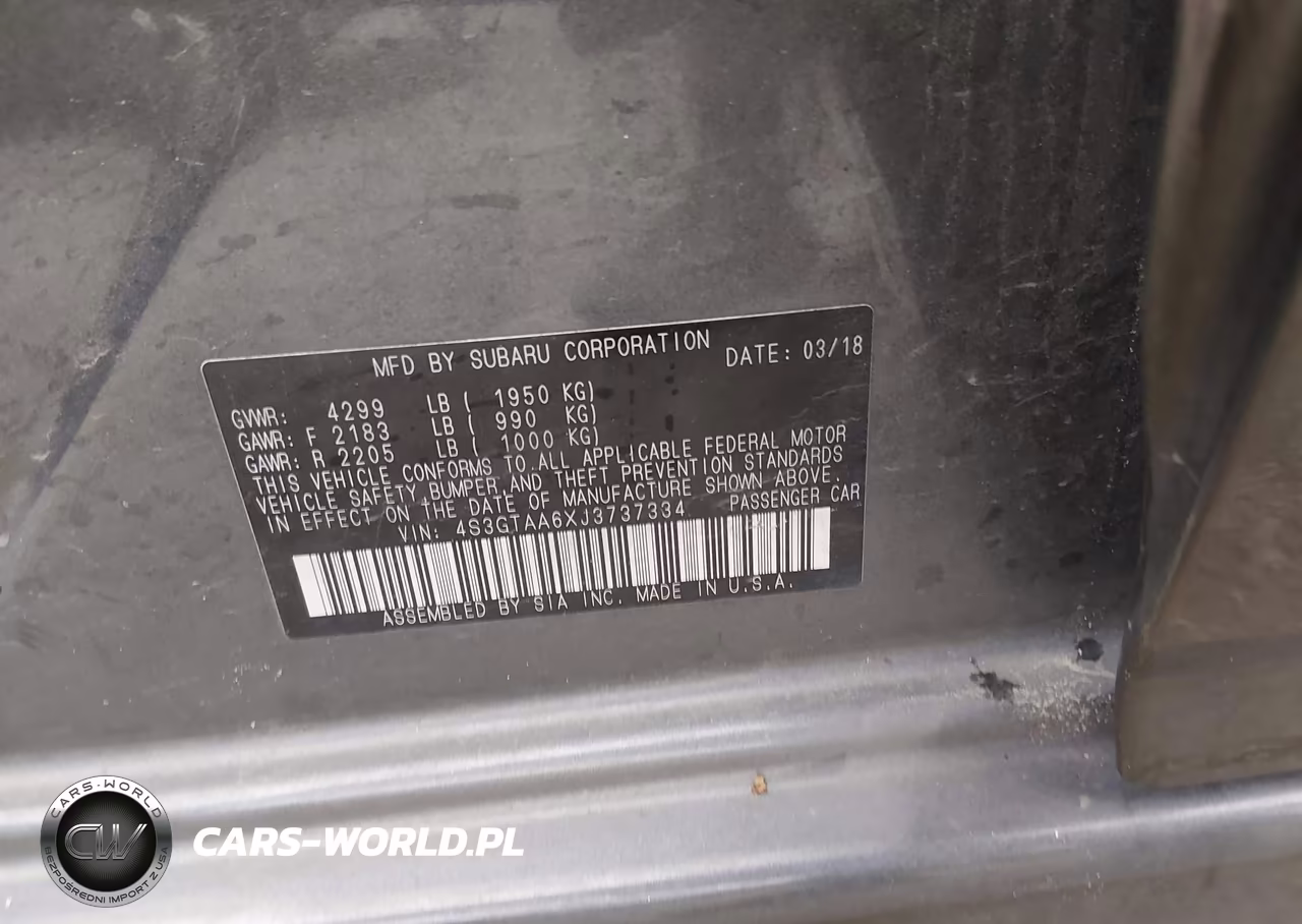2018 Subaru Impreza 2.0I VIN:4S3GTAA6XJ3737334 - 9