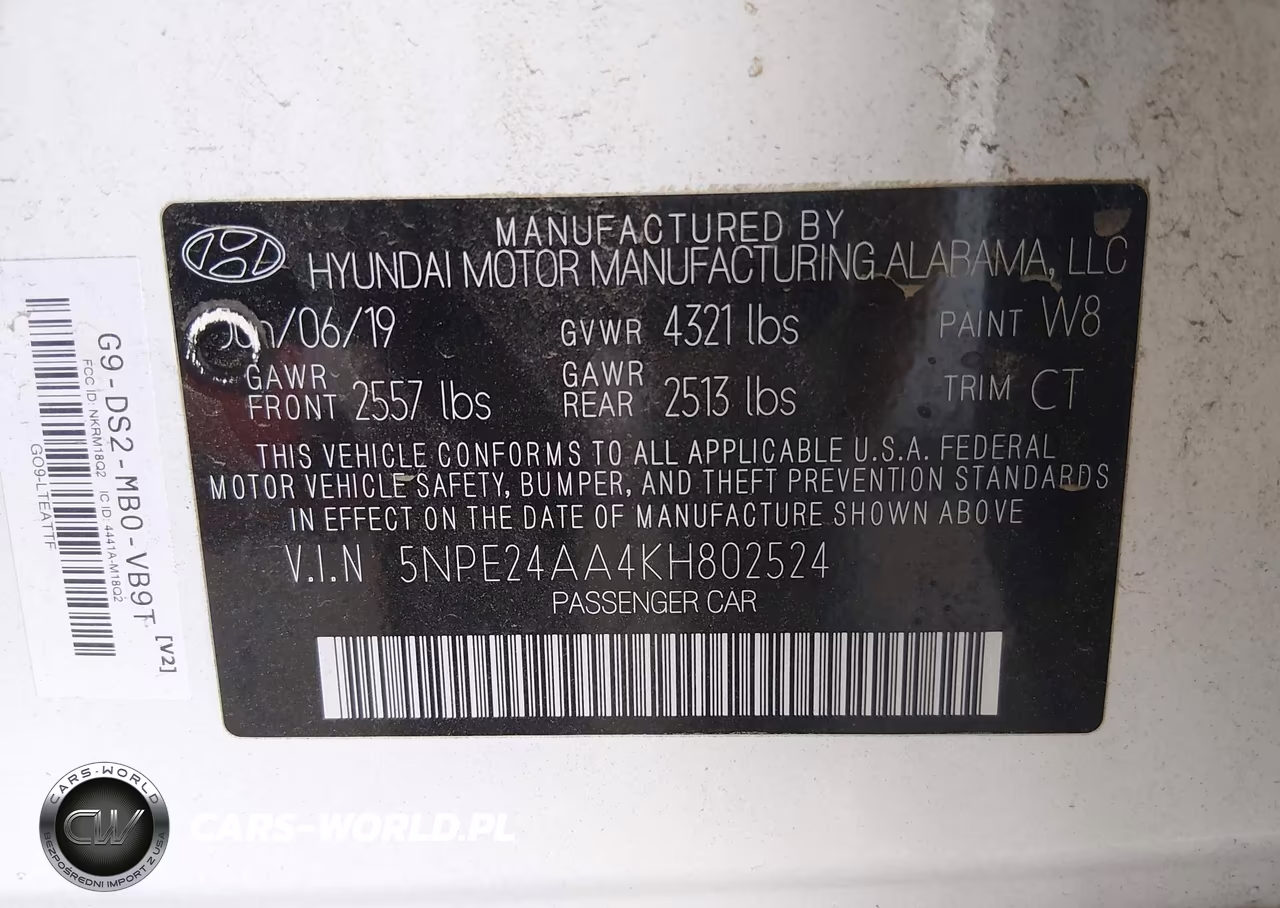 2019 Hyundai Sonata Eco VIN:5NPE24AA4KH802524 - 9