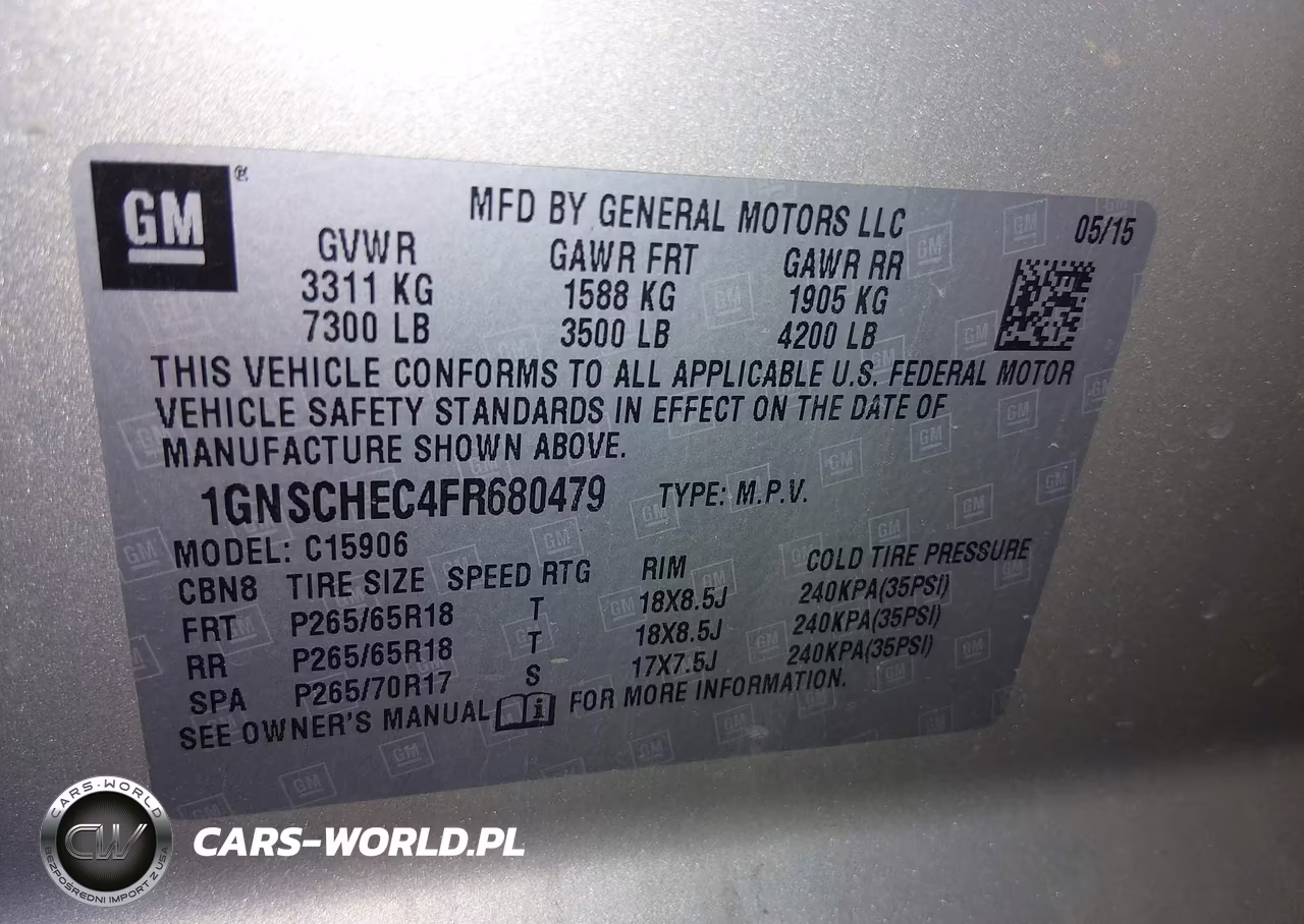 2015 Chevrolet Suburban 1500 Ls VIN:1GNSCHEC4FR680479 - 9