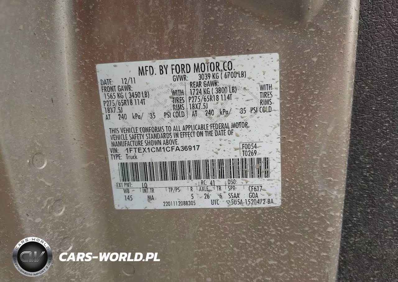 2012 Ford F-150 Xlt VIN:1FTEX1CM1CFA36917 - 9
