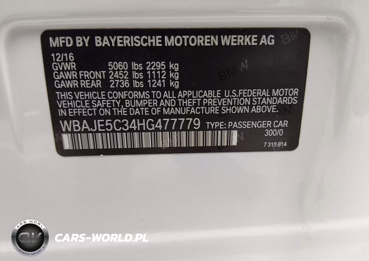2017 BMW 540I VIN:WBAJE5C34HG477779 - 9