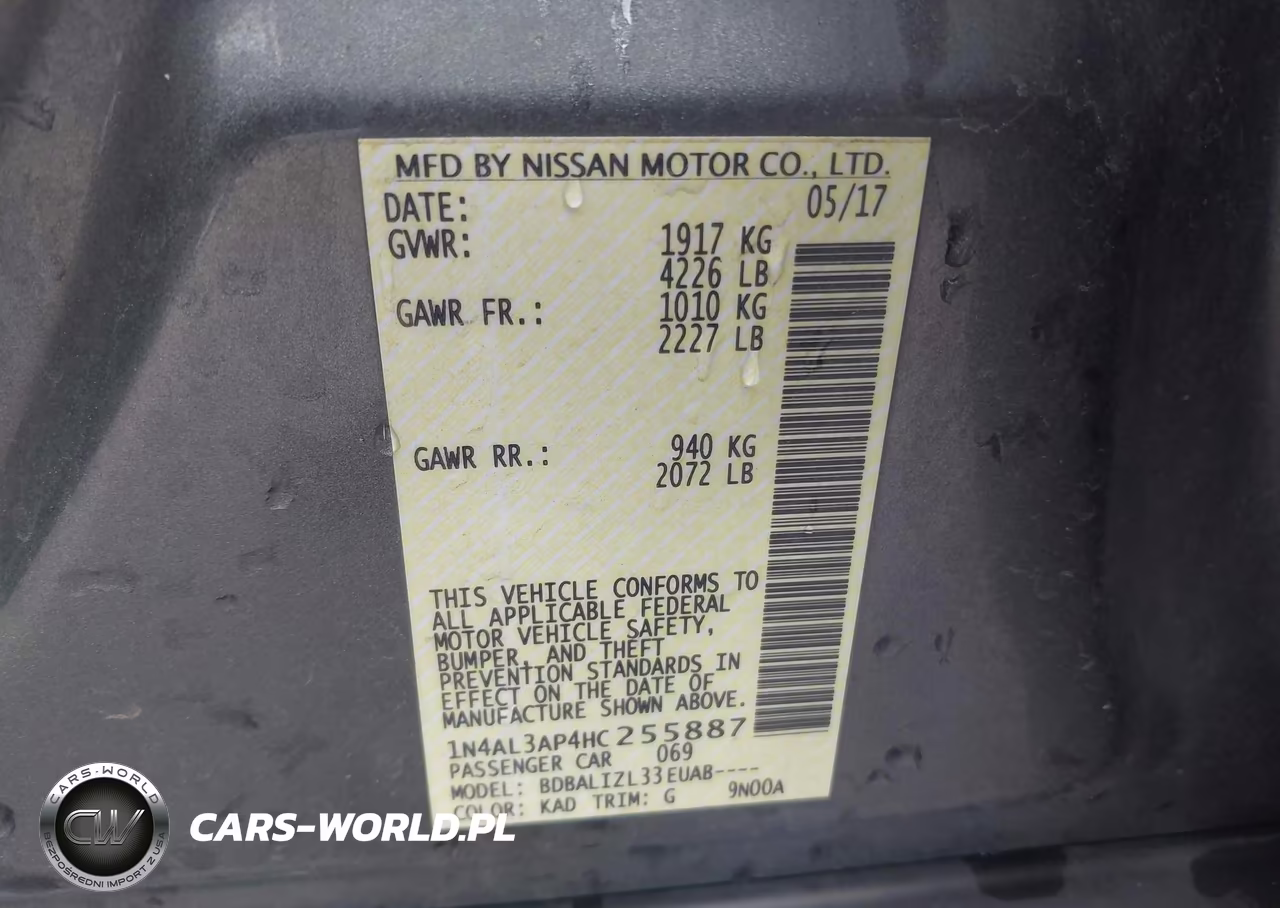 2017 Nissan Altima 2.5 Sv VIN:1N4AL3AP4HC255887 - 9
