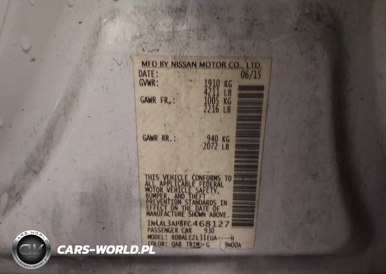 2015 Nissan Altima 2.5 S VIN:1N4AL3AP8FC468127 - 9