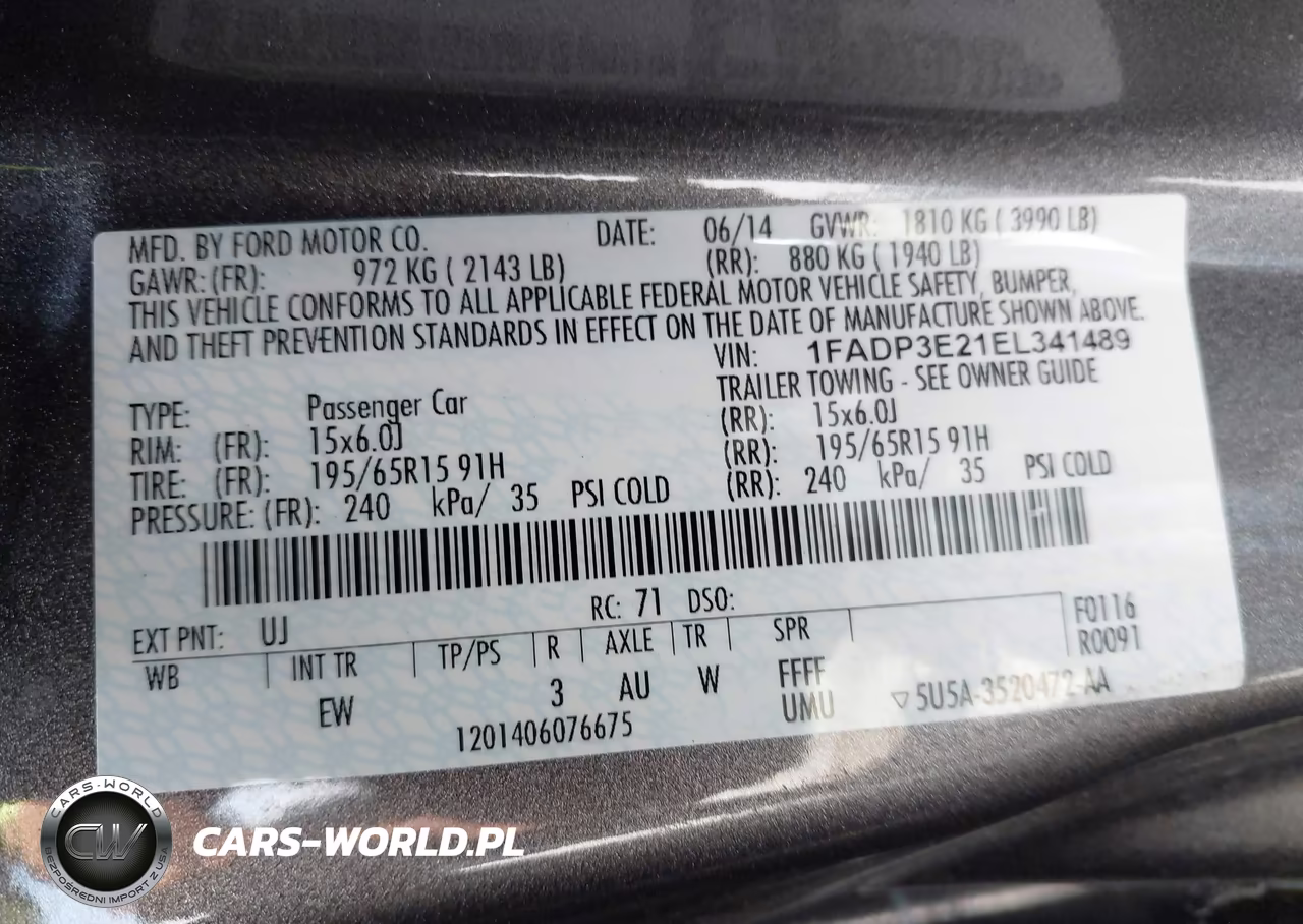 2014 Ford Focus S VIN:1FADP3E21EL341489 - 9