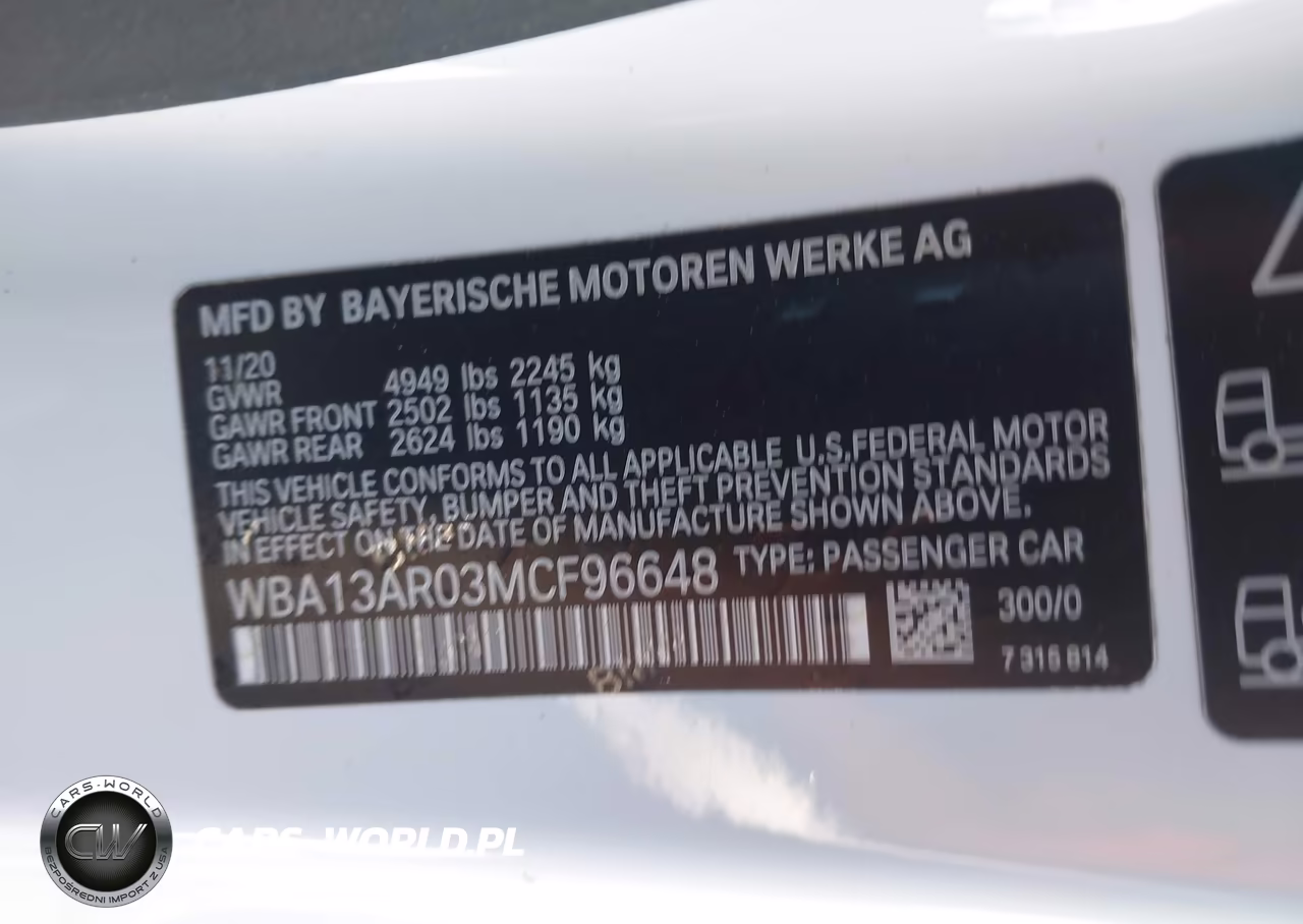 2021 BMW M440I xDrive VIN:WBA13AR03MCF96648 - 9