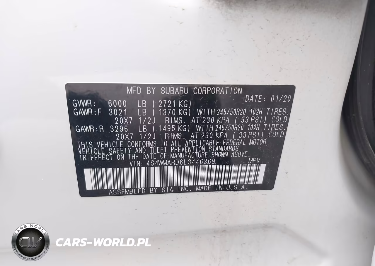 2020 Subaru Ascent Touring VIN:4S4WMARD6L3446369 - 9