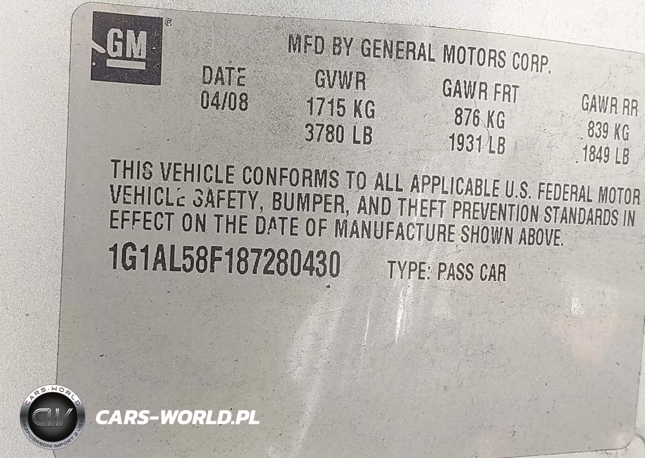 2008 Chevrolet Cobalt Lt VIN:1G1AL58F187280430 - 9