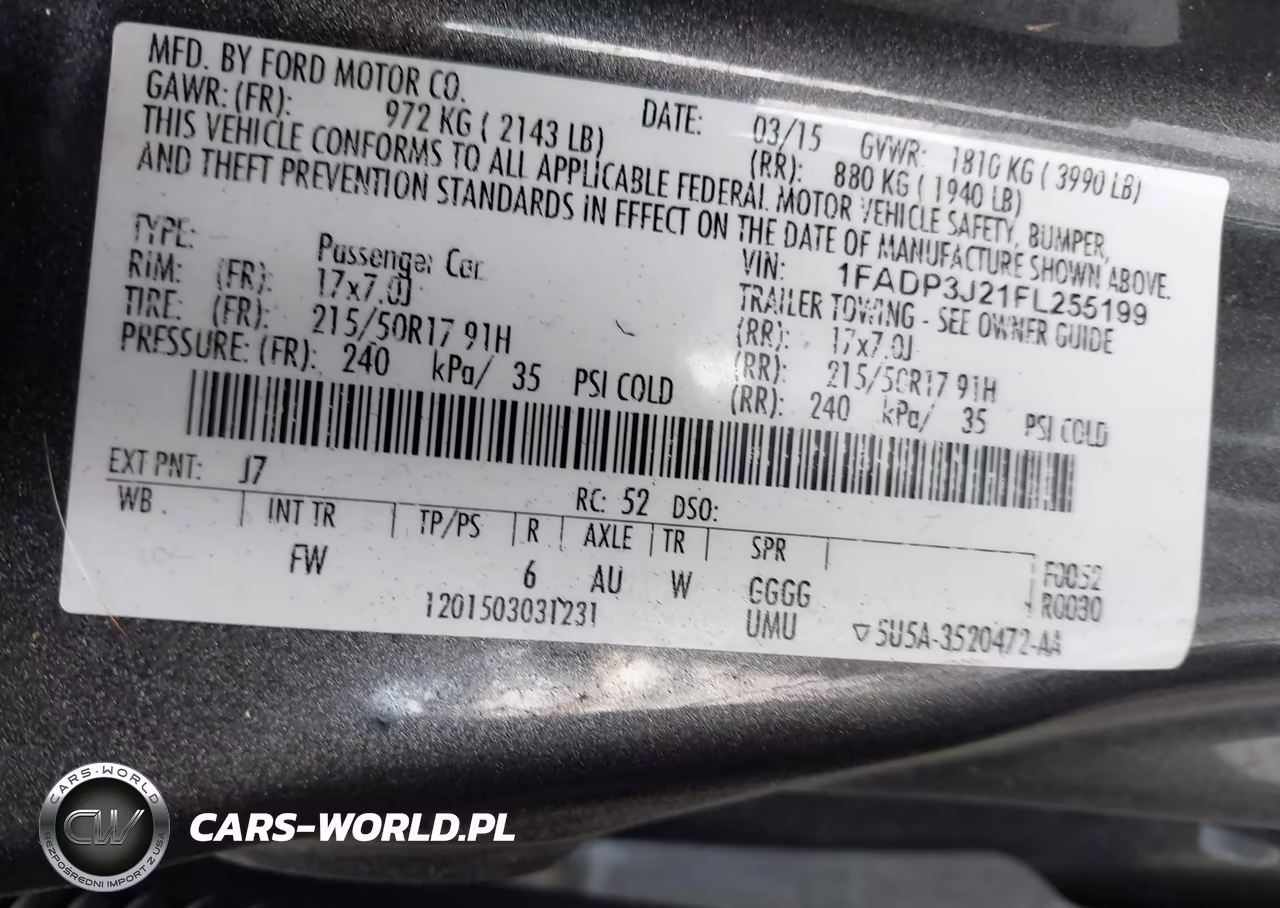 2015 Ford Focus Titanium VIN:1FADP3J21FL255199 - 9