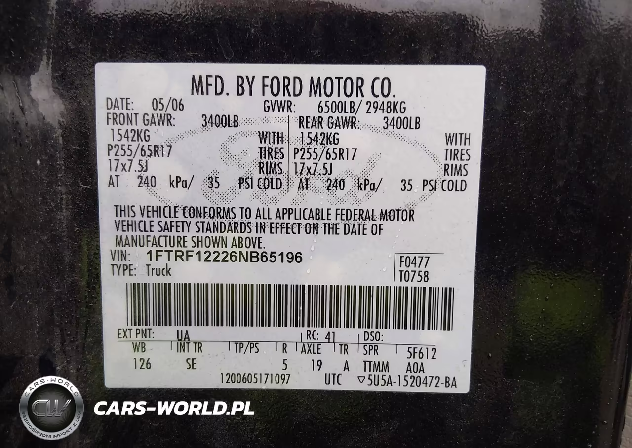 2006 Ford F-150 Stx-Xl-Xlt VIN:1FTRF12226NB65196 - 9