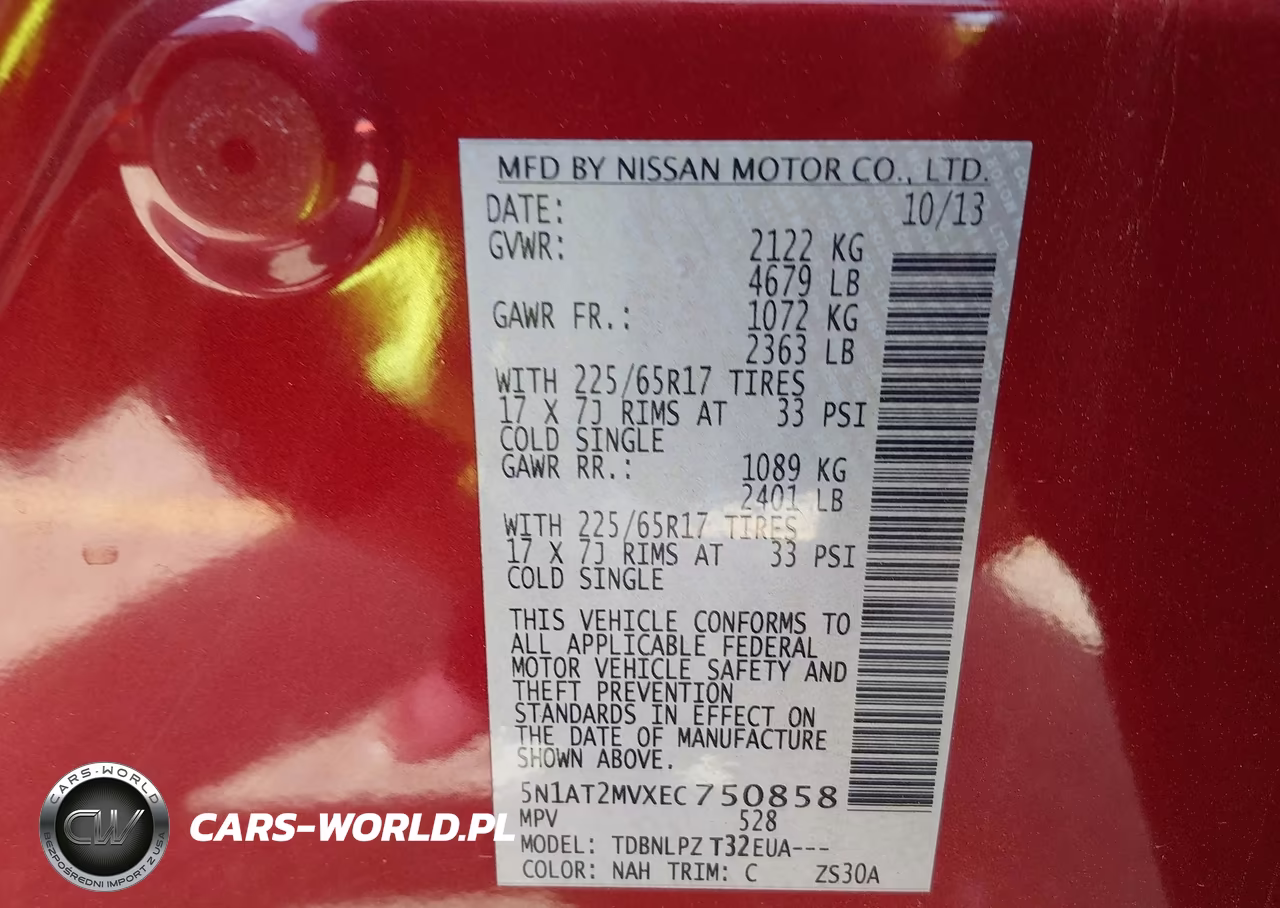 2014 Nissan Rogue S VIN:5N1AT2MVXEC750858 - 9