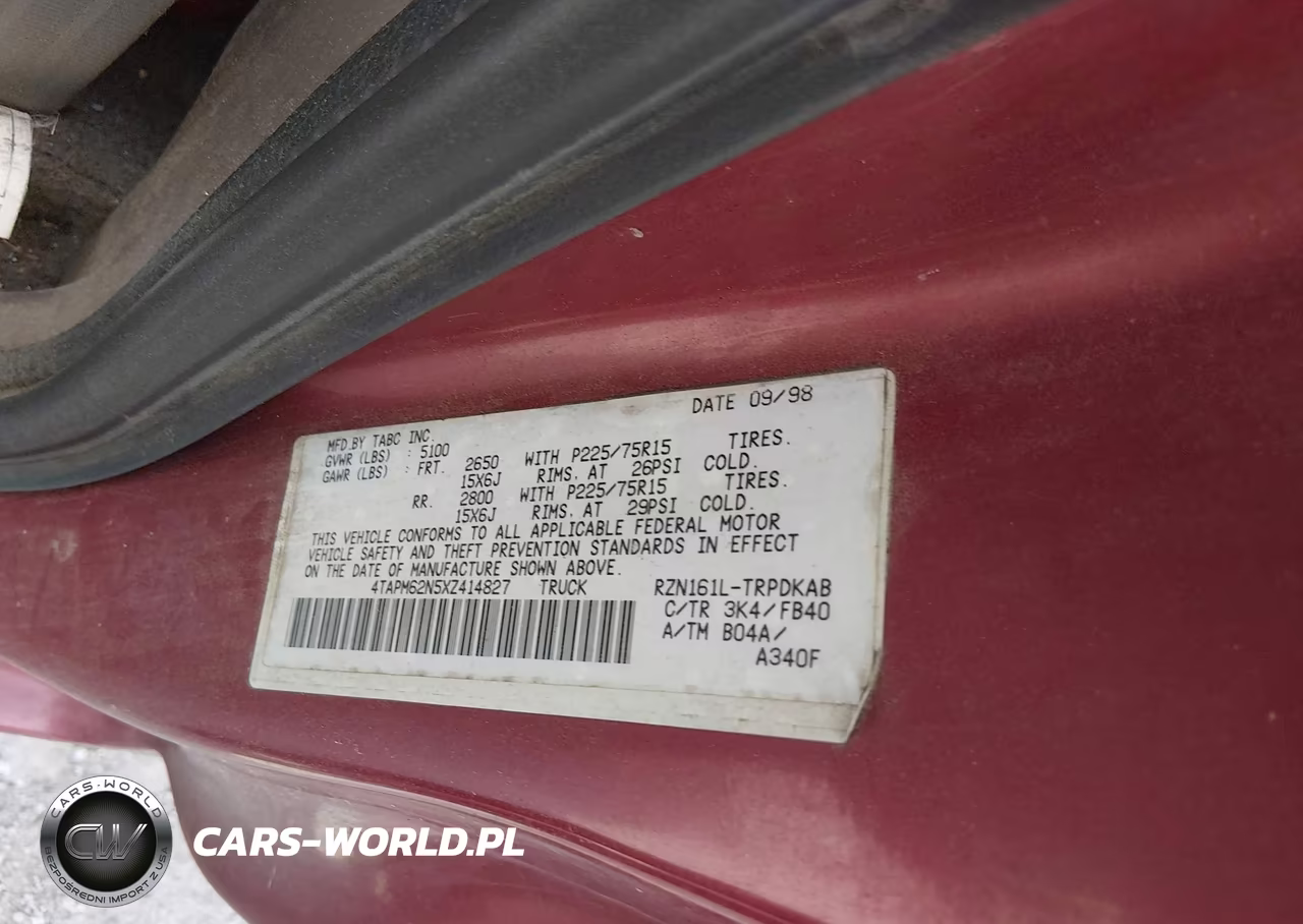 1999 Toyota Tacoma VIN:4TAPM62N5XZ414827 - 9