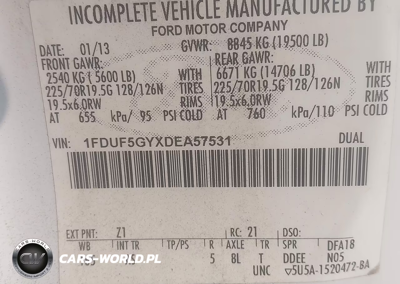 2013 Ford F-550 Chassis Xl VIN:1FDUF5GYXDEA57531 - 8