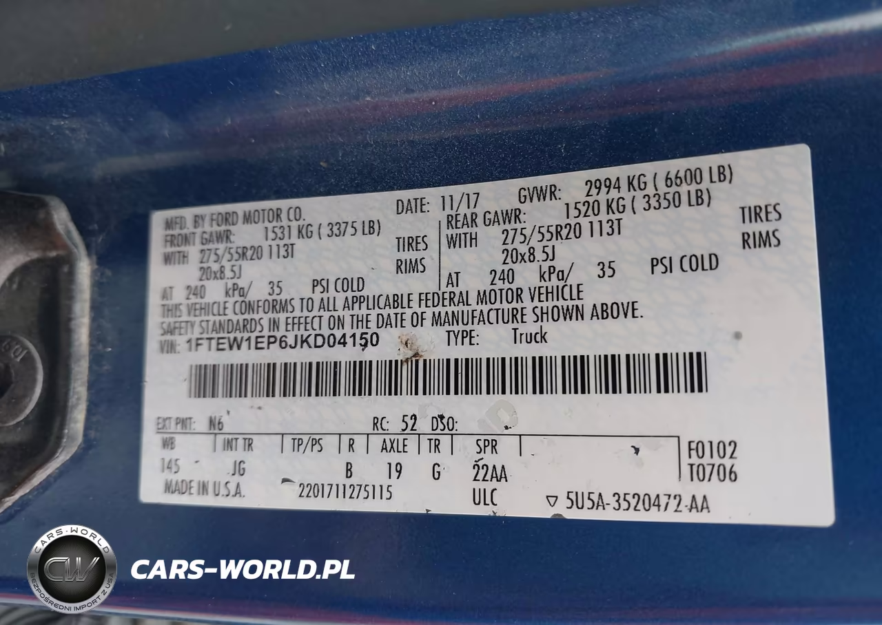 2018 Ford F-150 Xl VIN:1FTEW1EP6JKD04150 - 9