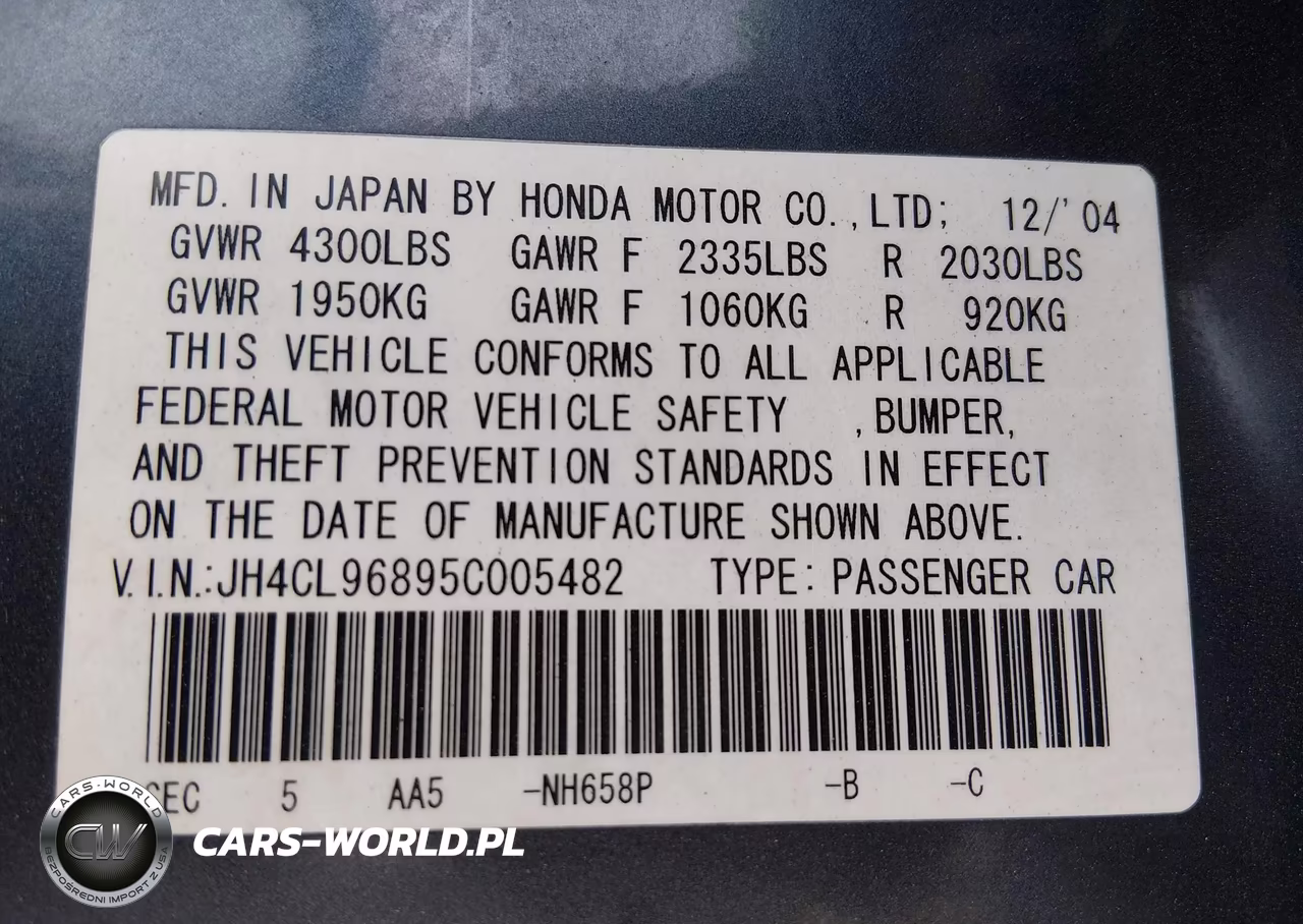2005 Acura Tsx VIN:JH4CL96895C005482 - 9