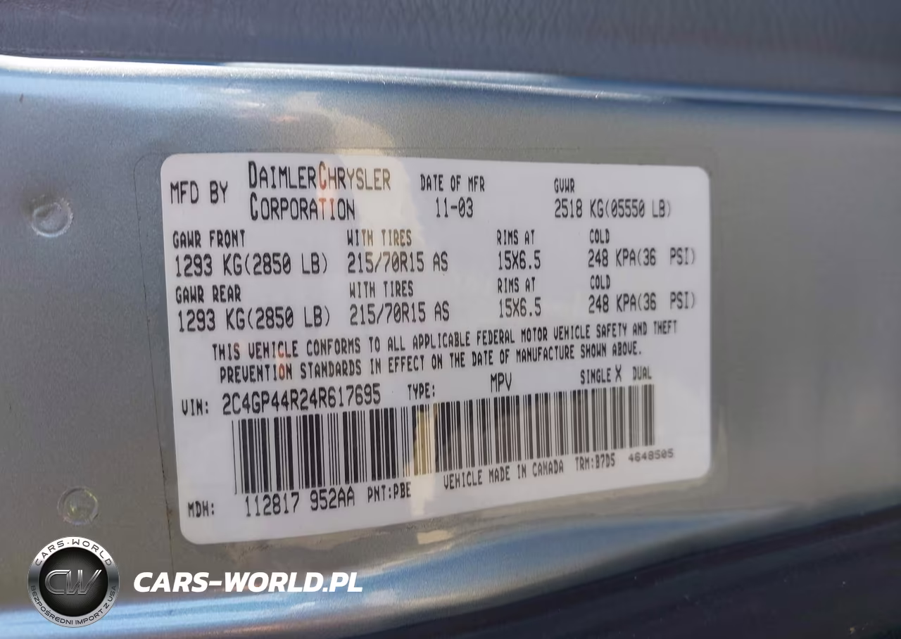 2004 Chrysler Town & Country Lx VIN:2C4GP44R24R617695 - 9