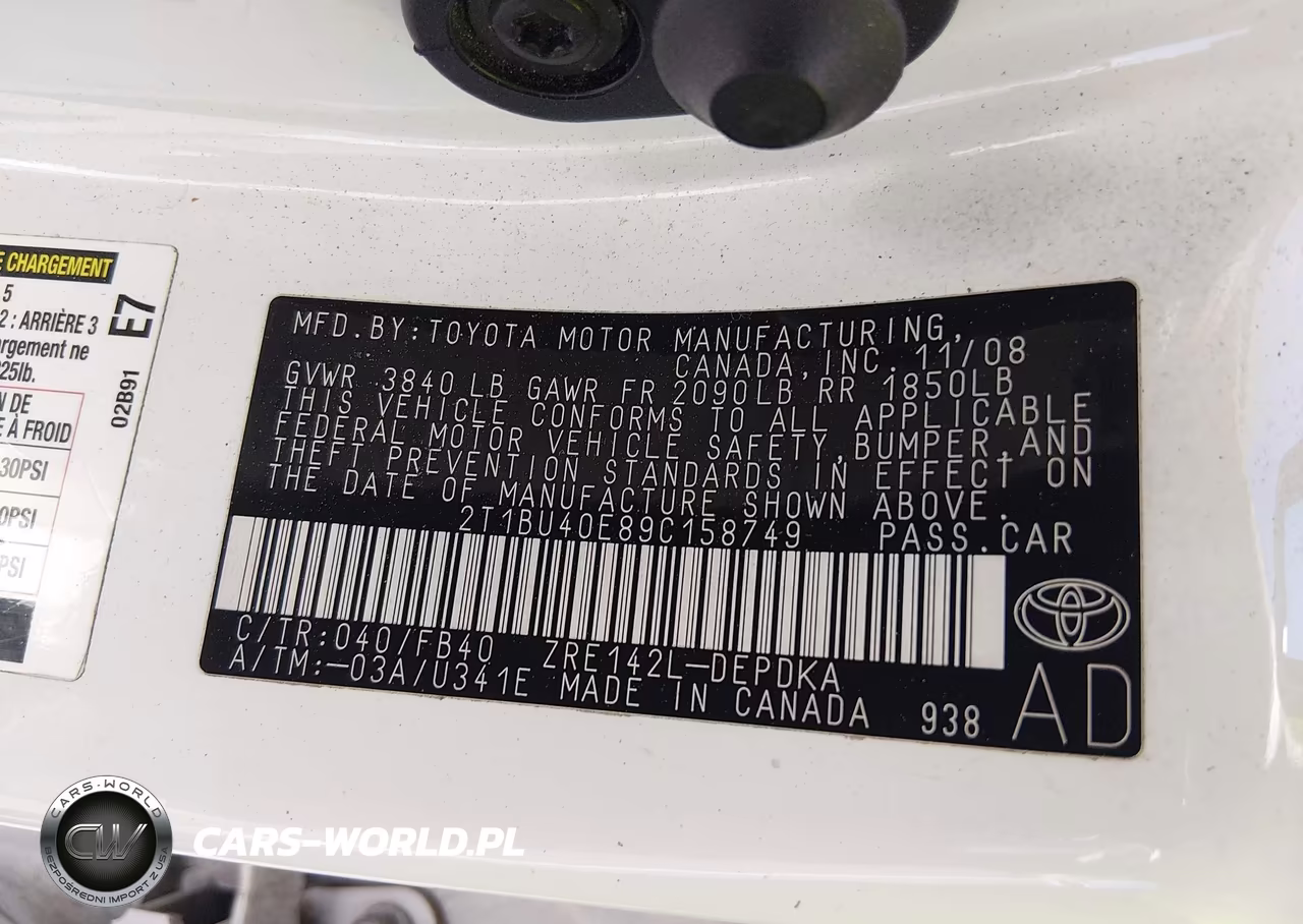 2009 Toyota Corolla Le VIN:2T1BU40E89C158749 - 9
