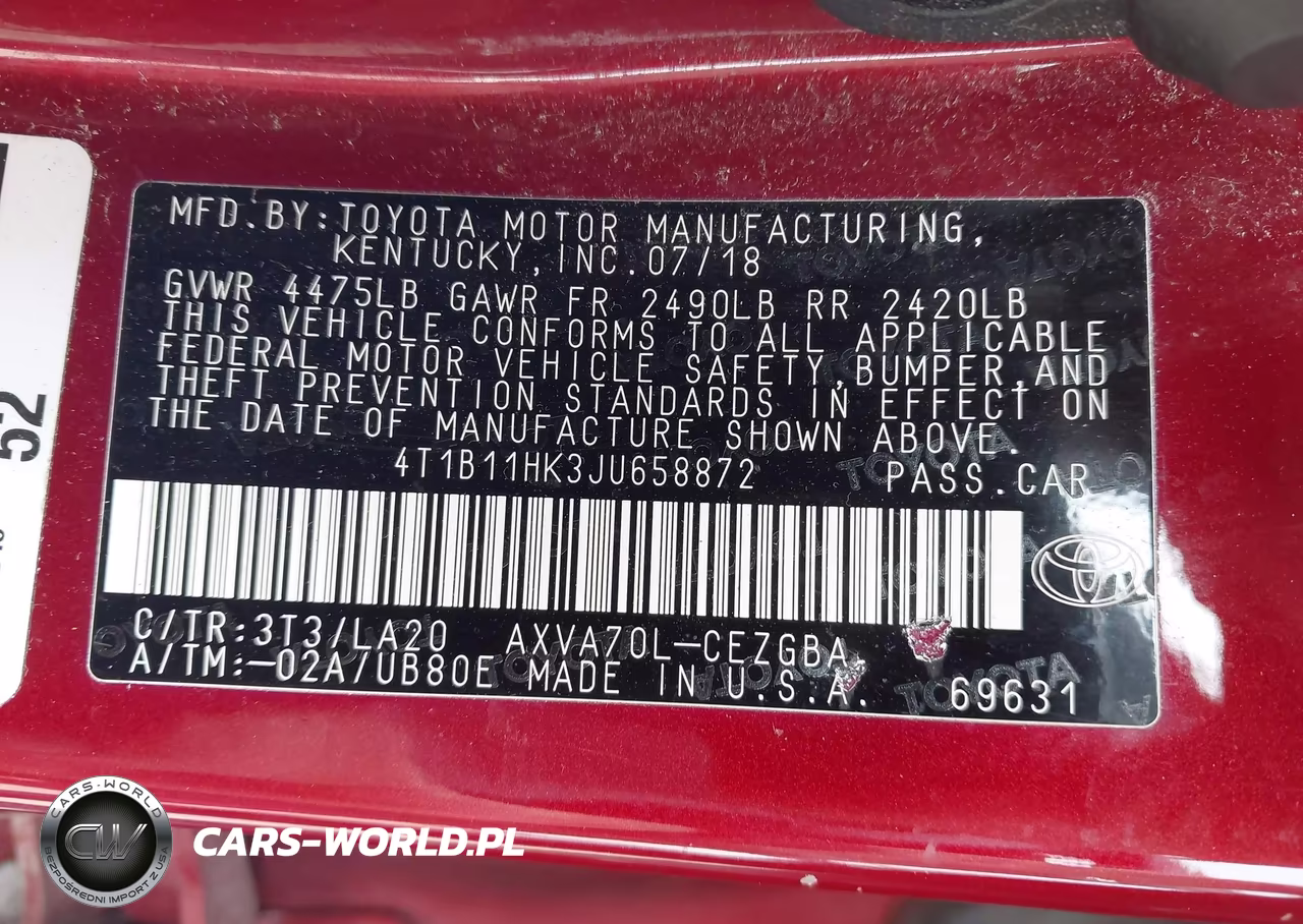 2018 Toyota Camry Xle VIN:4T1B11HK3JU658872 - 9