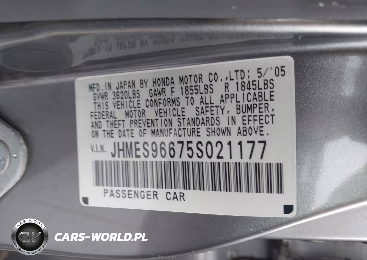 2005 Honda Civic Hybrid VIN:JHMES96675S021177 - 9