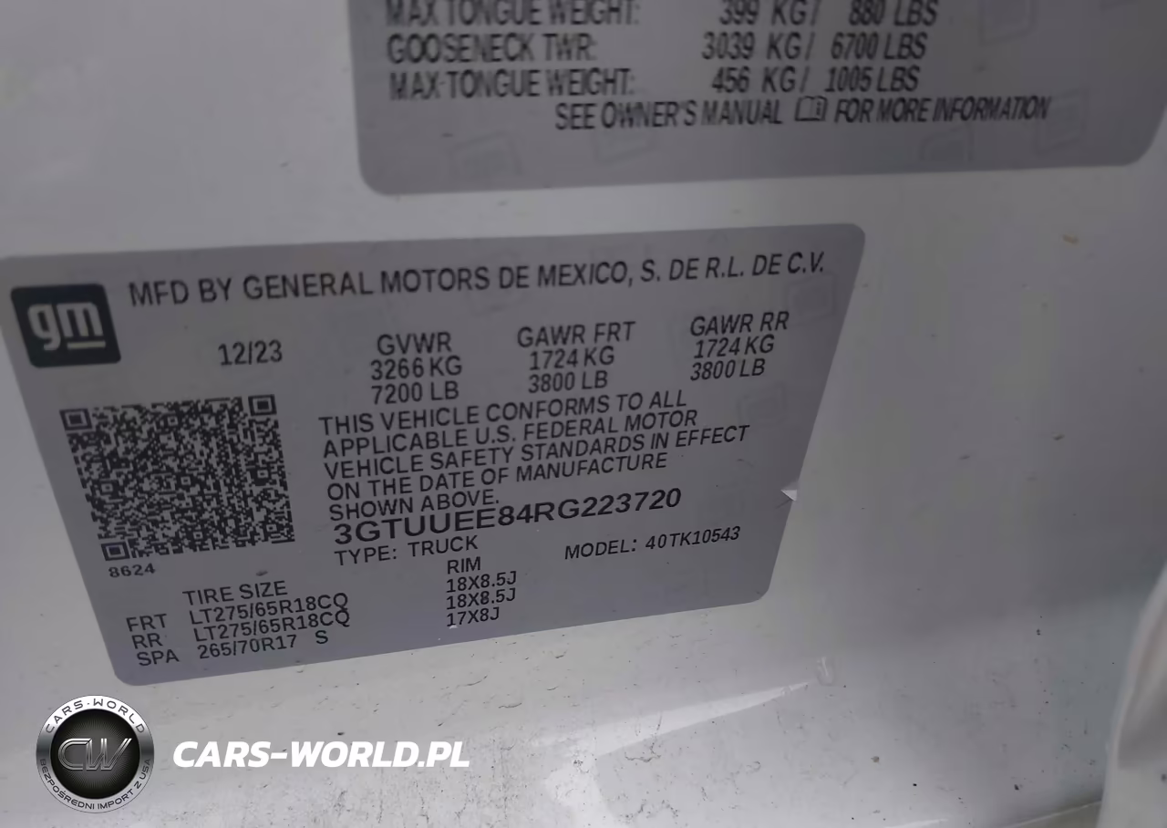 2024 GMC Sierra 1500 4Wd Short Box At4 VIN:3GTUUEE84RG223720 - 9