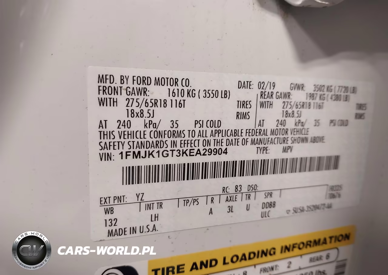 2019 Ford Expedition Max Xl VIN:1FMJK1GT3KEA29904 - 9