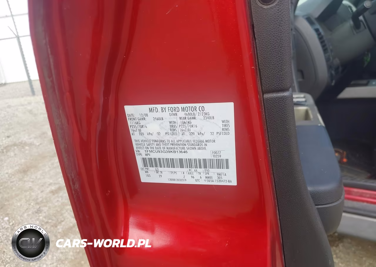 2009 Ford Escape Xlt VIN:1FMCU93G39KB13646 - 9