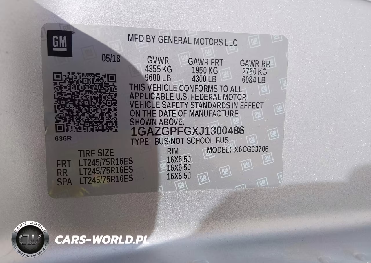 2018 Chevrolet Express 3500 Lt VIN:1GAZGPFGXJ1300486 - 9