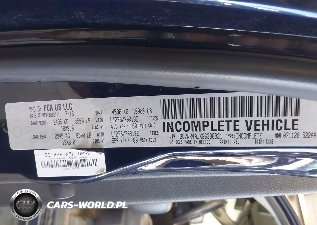 2016 Ram 2500 Tradesman VIN:3C7WR4AJXGG386921 - 9