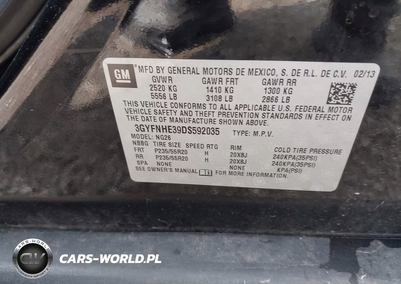 2013 Cadillac Srx Performance Collection VIN:3GYFNHE39DS592035 - 9