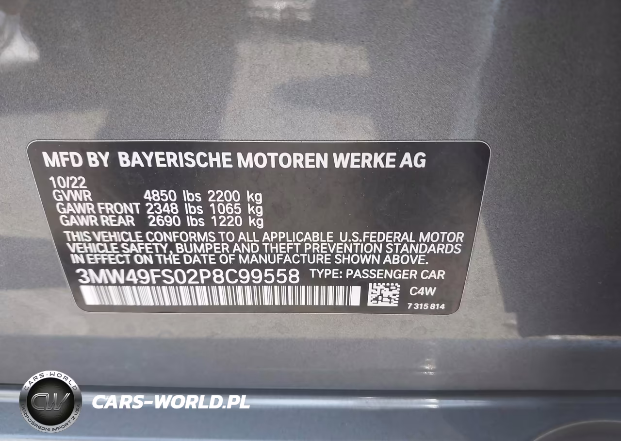 2023 BMW M340I VIN:3MW49FS02P8C99558 - 9