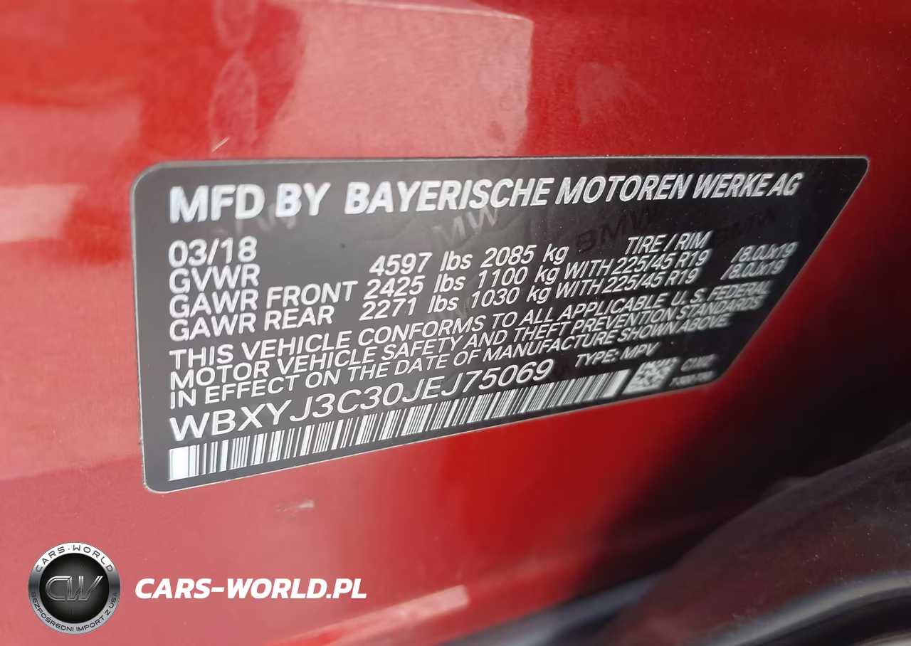 2018 BMW X2 Sdrive28I VIN:WBXYJ3C30JEJ75069 - 9