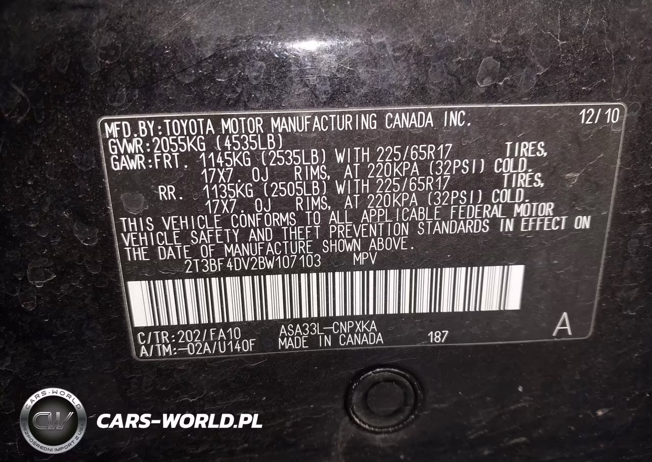 2011 Toyota Rav4 VIN:2T3BF4DV2BW107103 - 9