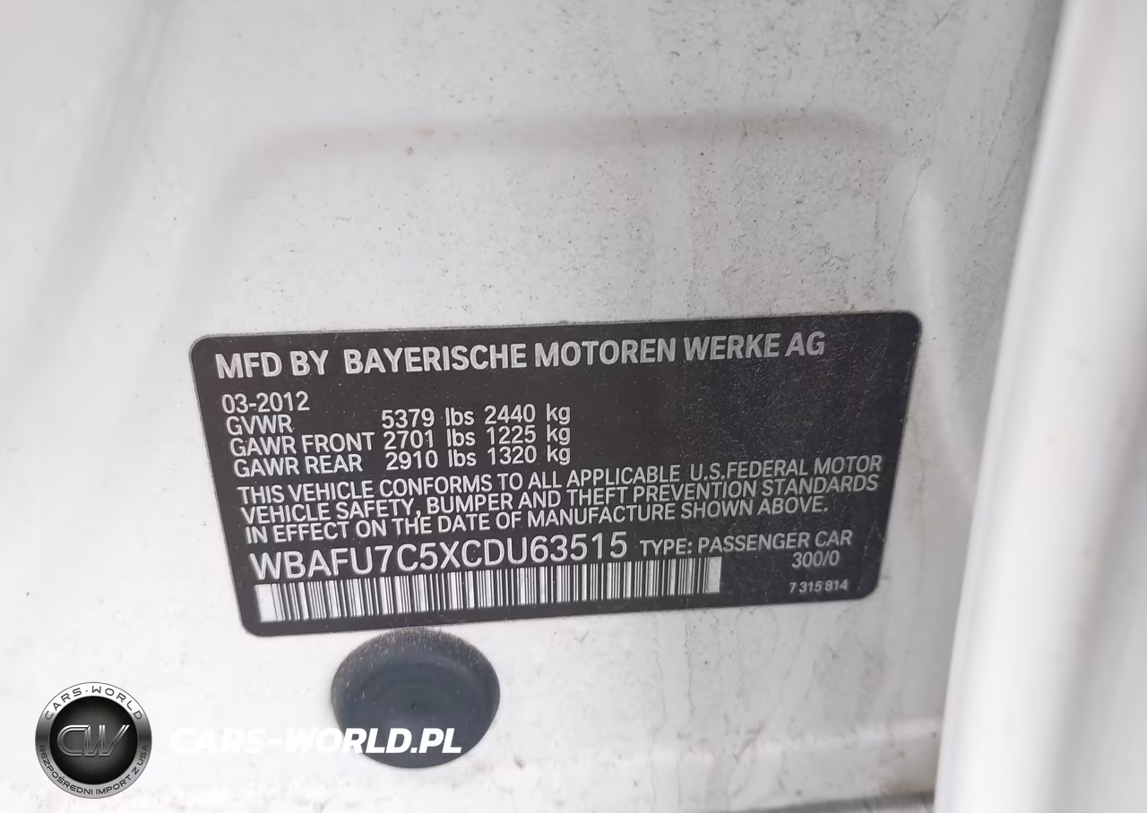 2012 BMW 535I xDrive VIN:WBAFU7C5XCDU63515 - 9