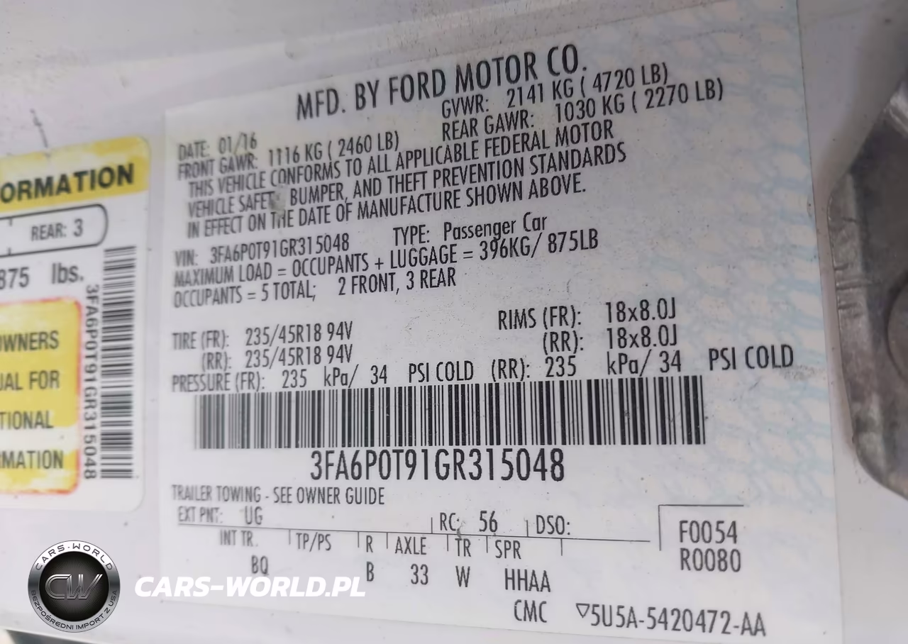 2016 Ford Fusion Se VIN:3FA6P0T91GR315048 - 9