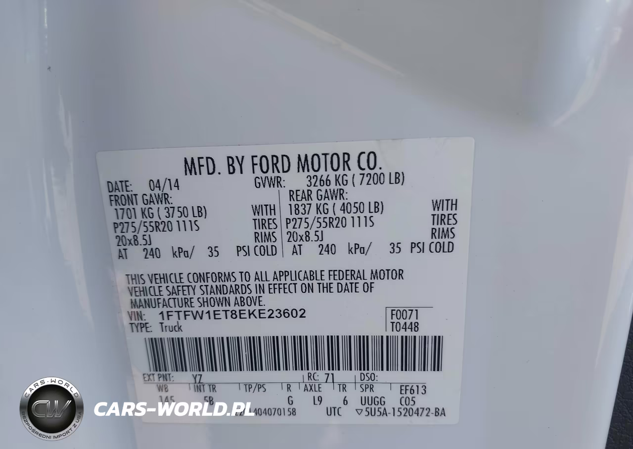 2014 Ford F-150 Fx4 VIN:1FTFW1ET8EKE23602 - 9