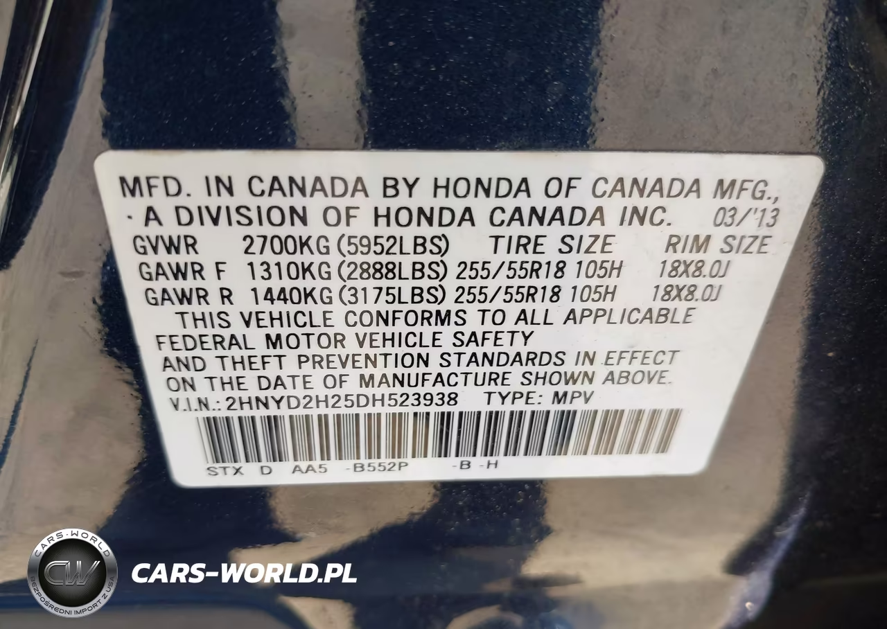 2013 Acura Mdx VIN:2HNYD2H25DH523938 - 9