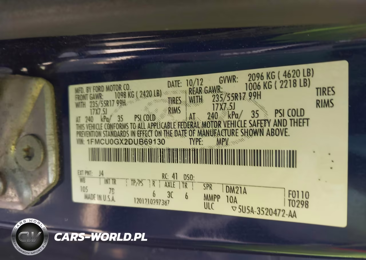 2013 Ford Escape Se VIN:1FMCU0GX2DUB69130 - 9