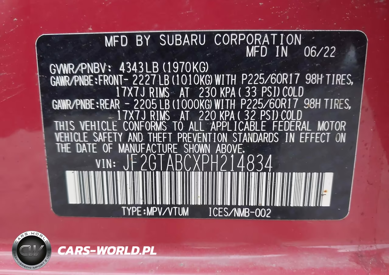 2023 Subaru Crosstrek VIN:JF2GTABCXPH214834 - 9