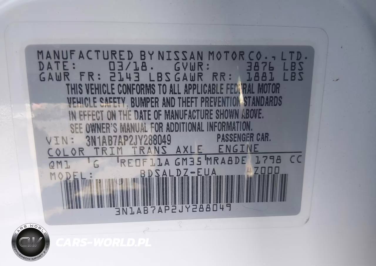 2018 Nissan Sentra Sv VIN:3N1AB7AP2JY288049 - 9